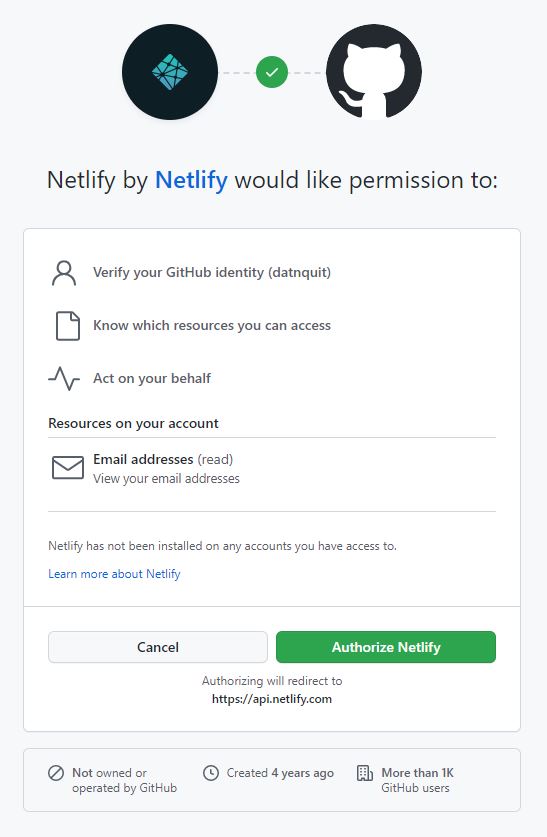 Authorize Netlify