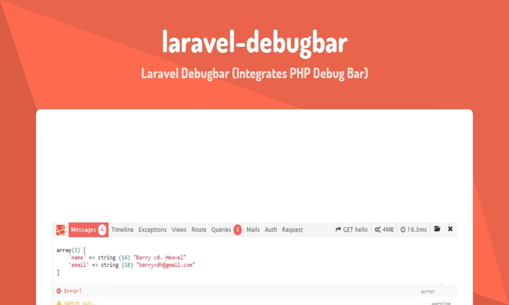 Cài đặt và sử dụng Laravel Debugbar